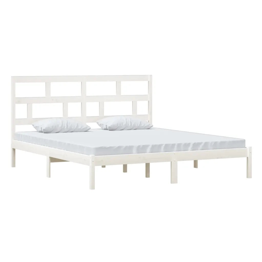 Giroletto-Struttura Letto Bianco 180x200 cm Super King in Legno Massello 110456