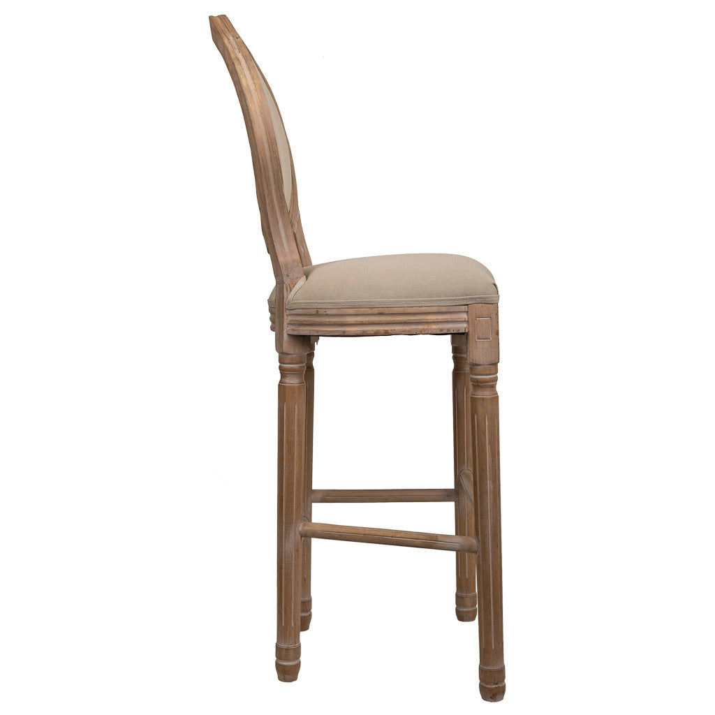 Sgabello in legno imbottito marrone 48x42x76/121h