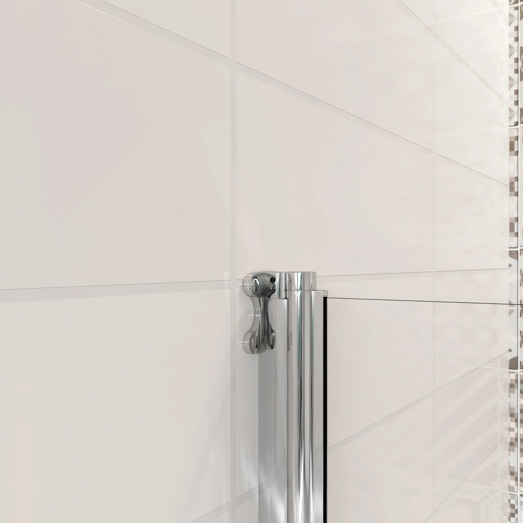 70x130 cm Sopravasca Parete Per Vasca Girevole 180° Vetro Temperato 5 mm Trasparente Maniglia Portasciugamani Telaio Cromo Lucido