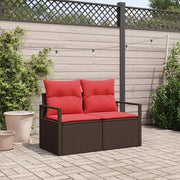 Divano da giardino con cuscino 120 x 62 x 69 cm. polyrattan 42006768