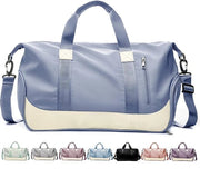 Borsa da Sport per Uomo e Donna, Borsa da Yoga, Borsa a Mano per Weekend, Borsa da Ginnastica, Borsa per la Notte, Borsa a Spalla, Leggera con Tasca per Scarpe e Tasca per Abbigliamento (Grigio Blu)