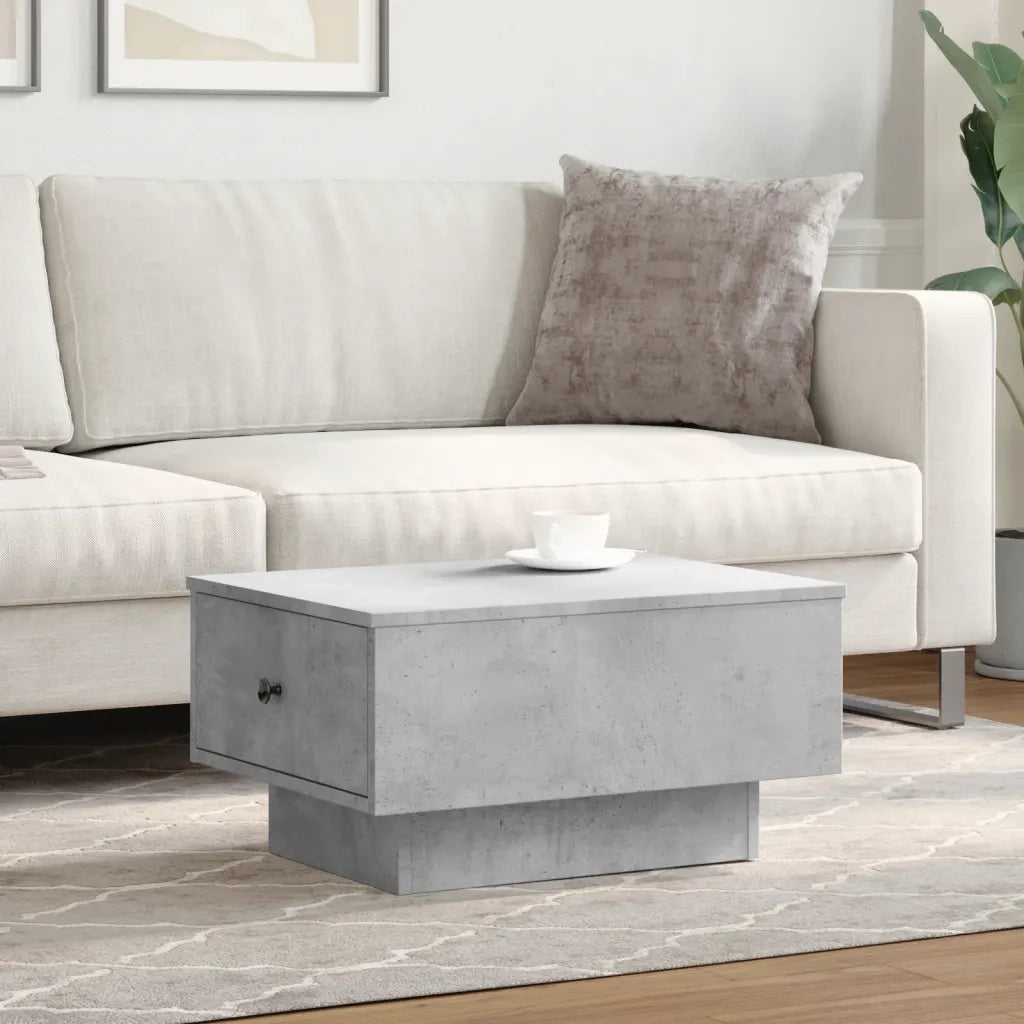 Tavolino da salotto | Tavolino da caff¨¨ | Tavolino da Soggiorno Grigio Cemento 60x45x31cm Legno Multistrato