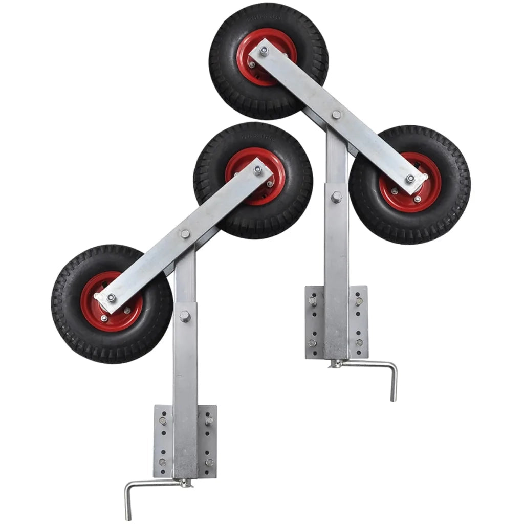 Set 2 Supporti Prua a Doppia Ruota per Rimorchio Barca 59-84 cm CFW7669162