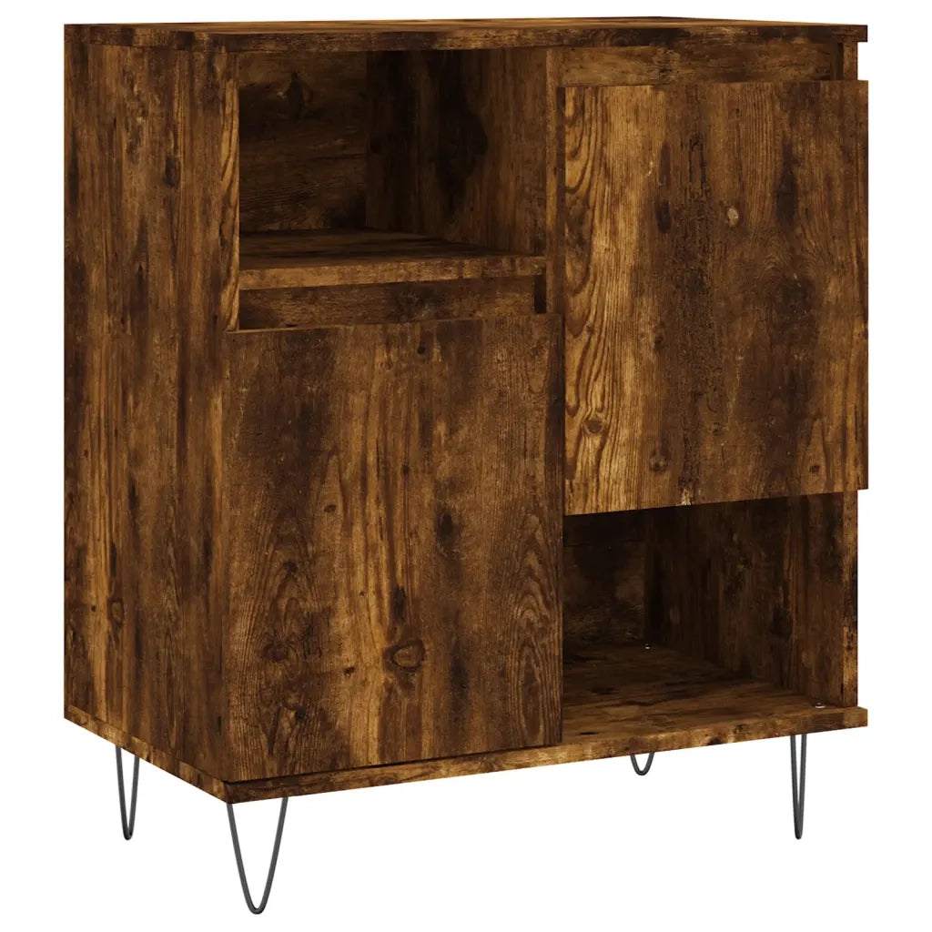 Credenze 2 pz | Madia | Buffet da pranzo | Armadio da pranzo Rovere Fumo in Legno Multistrato
