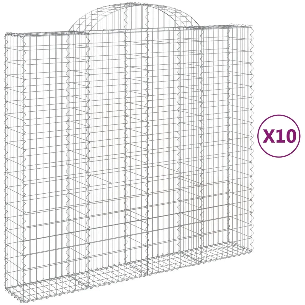 Cesti Gabbioni ad Arco 10 pz 200x50x180/200 cm Ferro Zincato 3146412