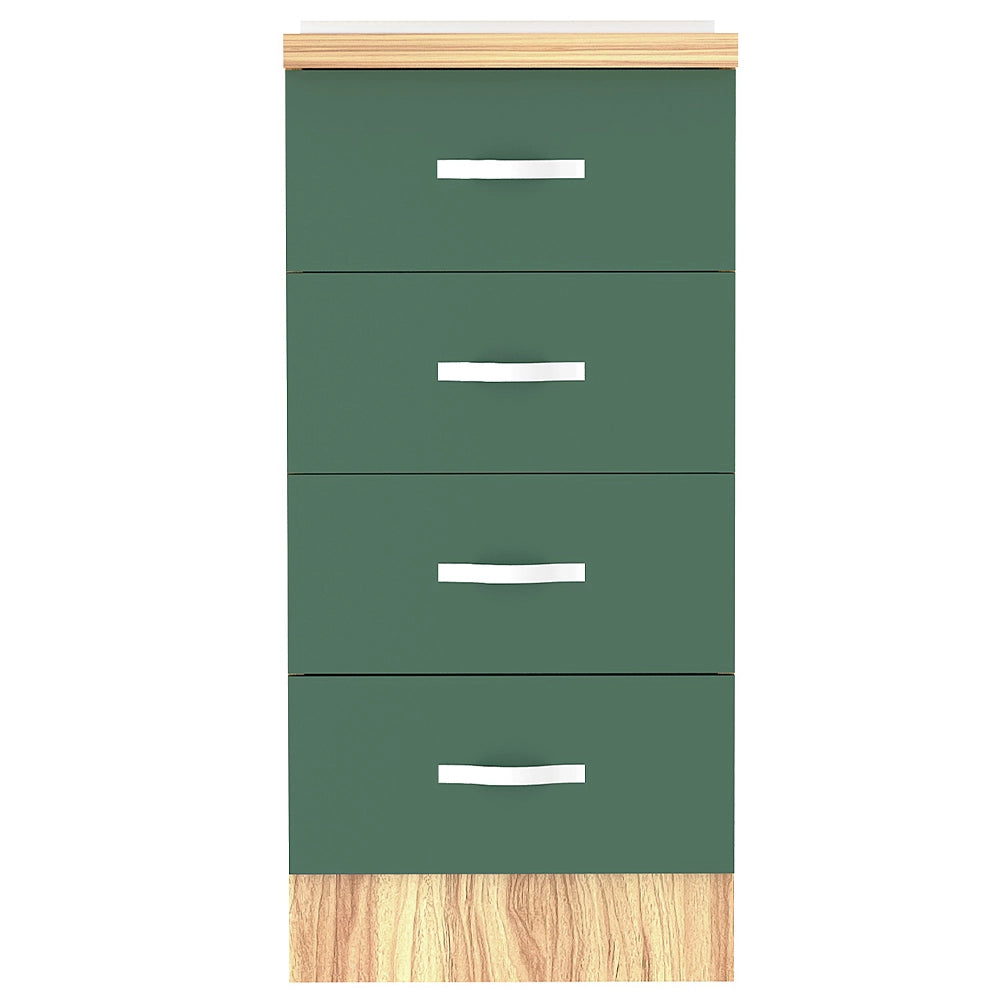 Cassettiera per Cucina Mobile Mobiletto 4 Cassetti in Legno Colore Verde