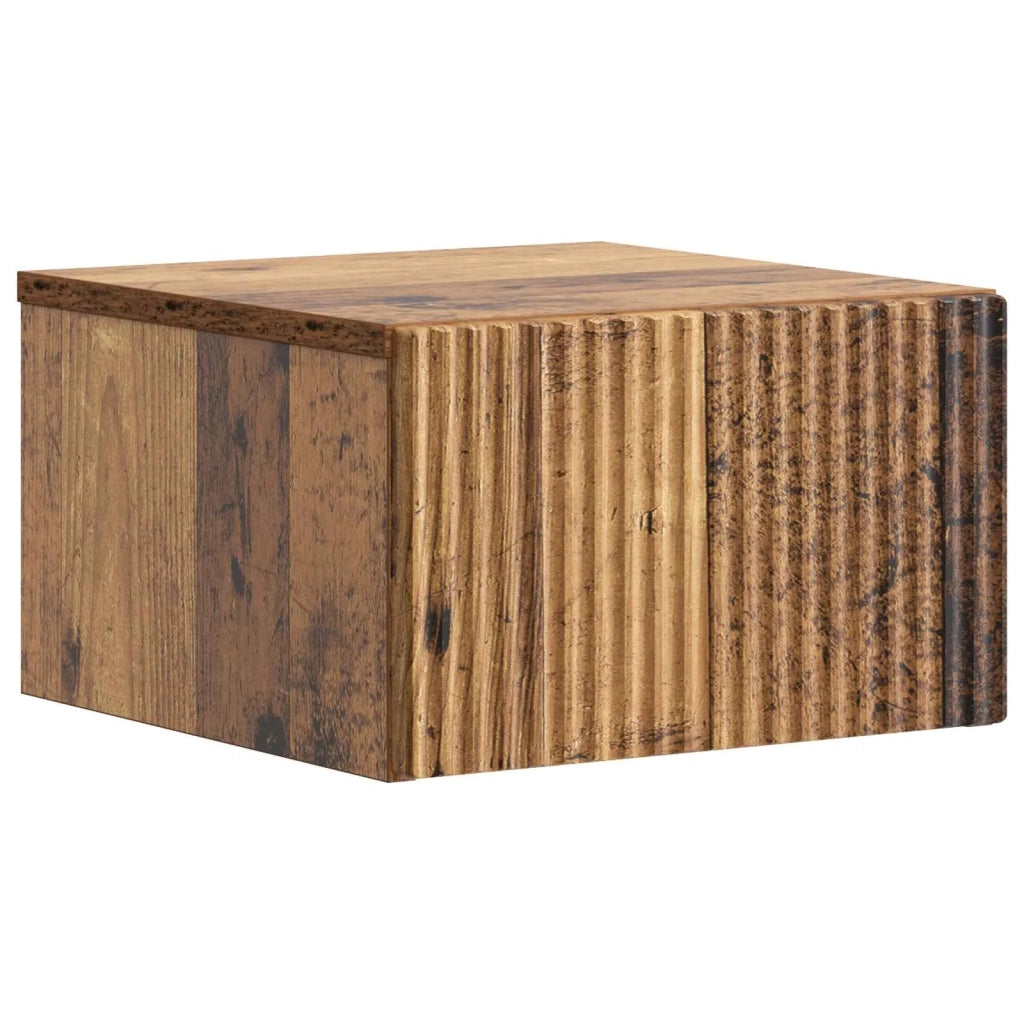 Mobiletto da notte a muro 2 pcs Legno antico 33 x 34,5 x 20 cm 898442