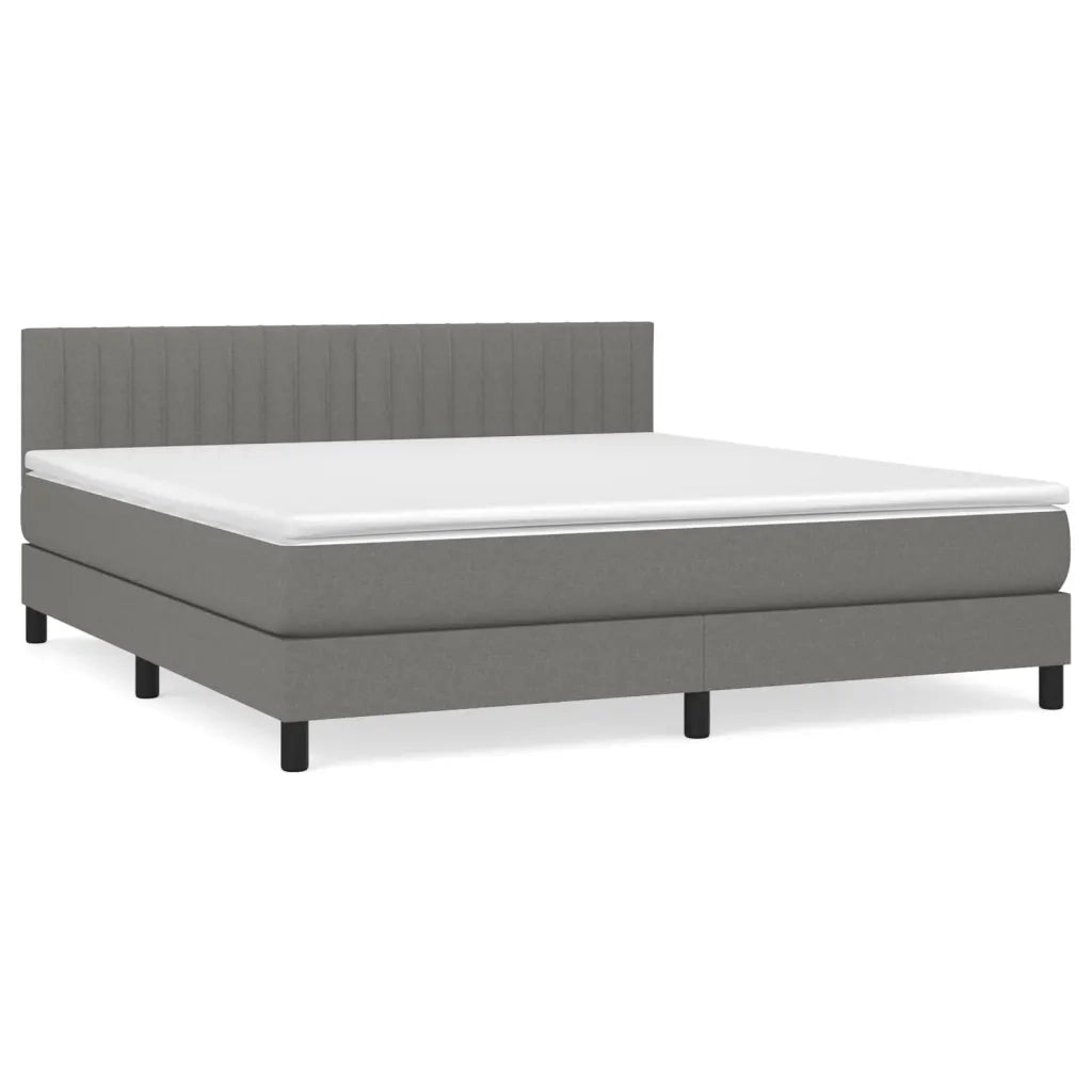 Giroletto a Molle con Materasso Grigio Scuro 160x200 cm Tessuto 3140226