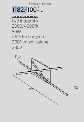 DNA APPLIQUE-PLAFONIERA GRANDE GOLD 1182-100-GO