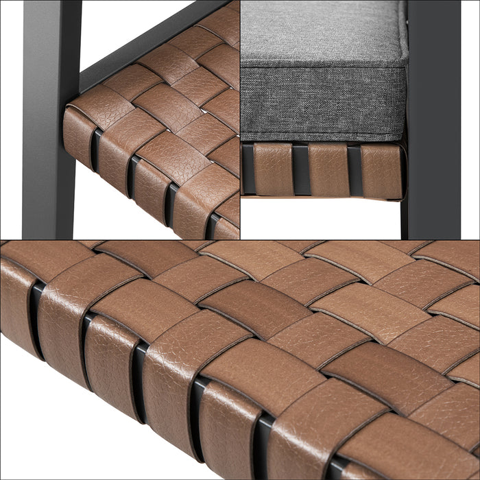 Set Salotto da Giardino Salottino Poltrone e Tavolo da Esterno e Cuscini Grigio