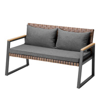 Set Salotto da Giardino Salottino Poltrone e Tavolo da Esterno e Cuscini Grigio