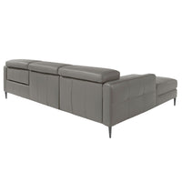 Divano relax con chaise longue a sinistra in pelle grigio scuro