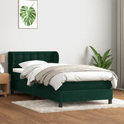 Giroletto a Molle con Materasso Verde Scuro 80x220 cm Velluto 3317886