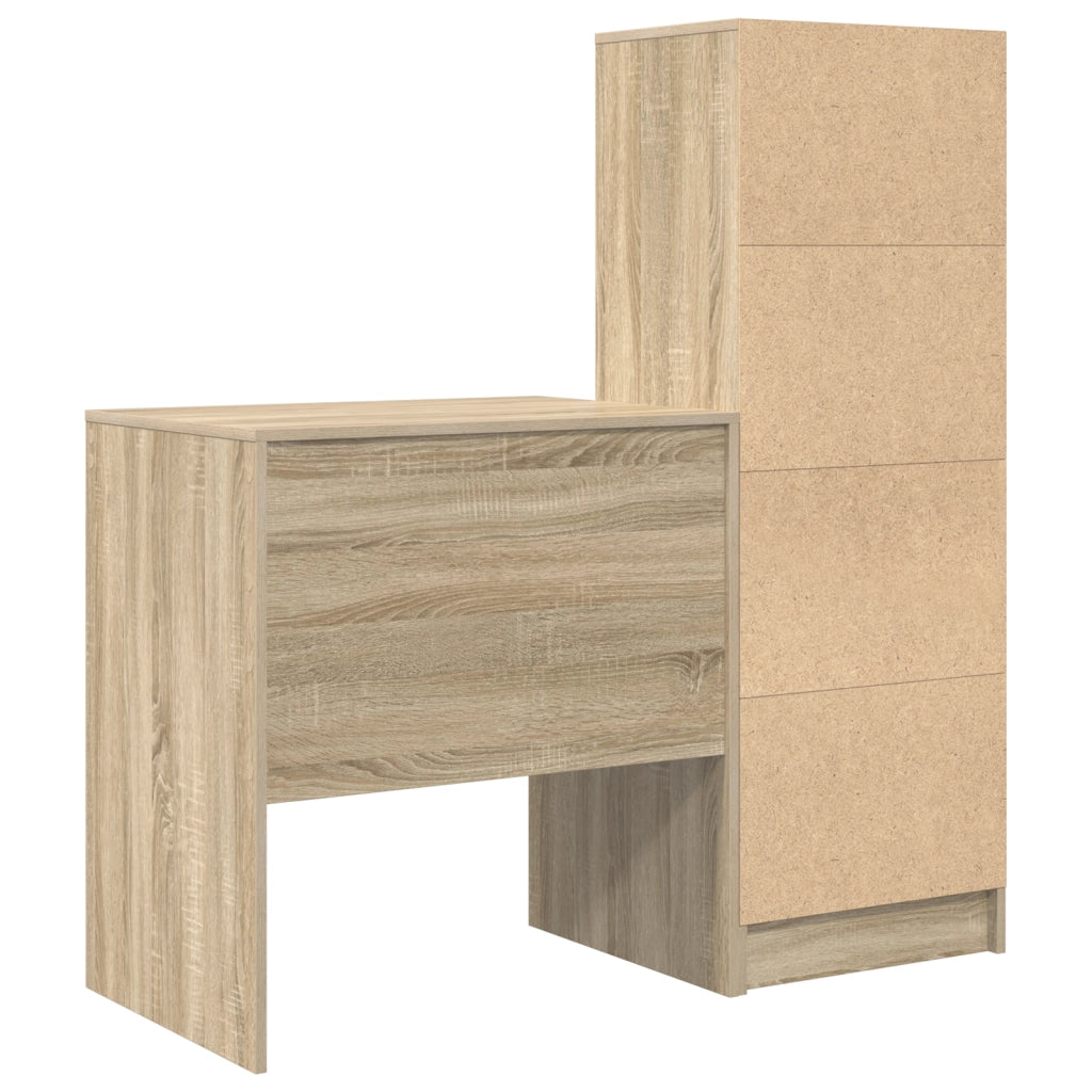 Scrivania con Archiviazione Rovere Sonoma Legno Ingegnizzato