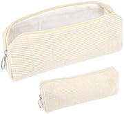 Etui a corduroy Hopton, estetico portachiavi, pratico portachiavi, portachiavi moda per ragazzi e ragazze, portachiavi portatile per adolescenti, scuola, ufficio (bianco)