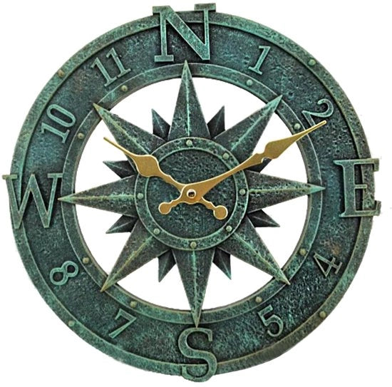 Orologio da Parete 30 cm per Esterno - Orologio da Muro Acqua-Resistente per Cucina e Salotto - Orologio da Parete Industriale 3D - Tonometro (Verde Turquoise), TY1118