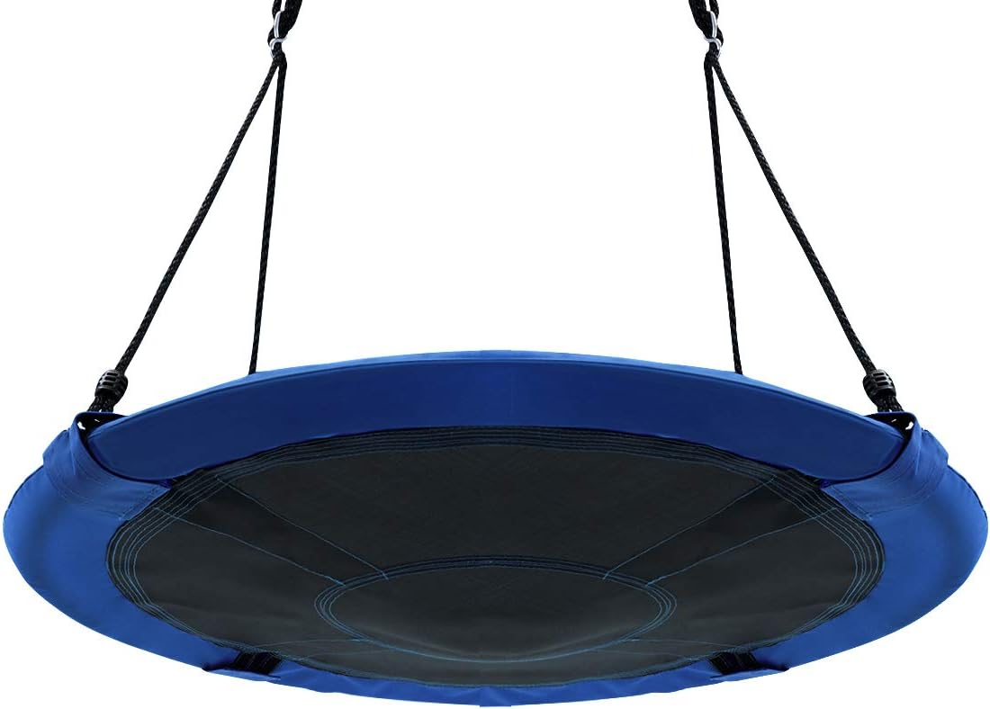 Altalena da Giardino a Nido, Altalena da Giardino per Bambini, con Telaio in Metallo, Regolabile in Altezza: 100-160 cm, Carico Fino a 150 kg (Blu)