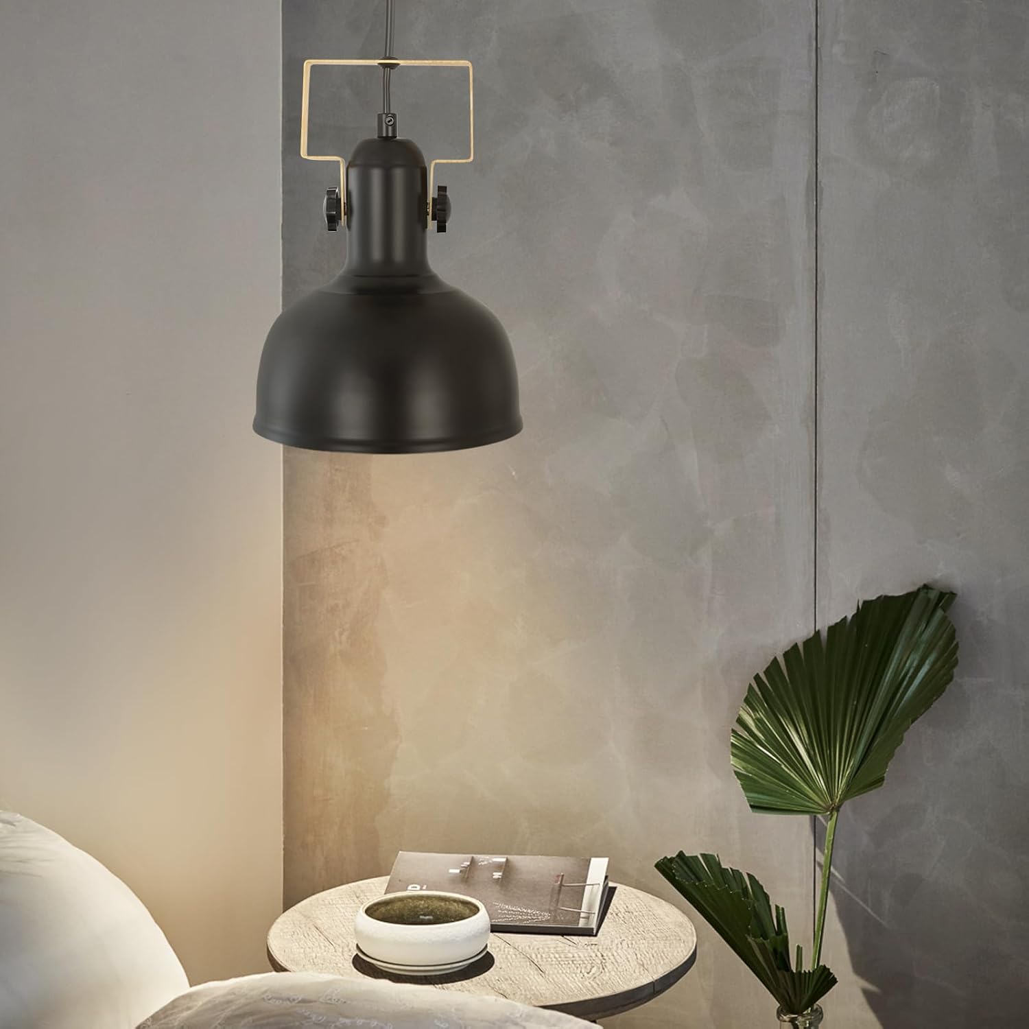 Lampada a sospensione ZMH per sala da pranzo 1 fiamma nera industriale E27 in ferro per corridoio