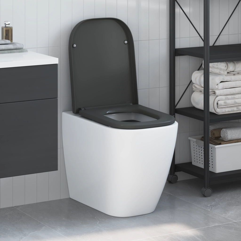 Sedile del WC a rilascio rapido con chiusura morbida in Duroplast Antracite