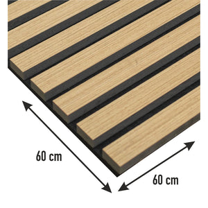 Pannelli Acustici Fonoassorbenti 4pz 60x60cm Decorativi Moderno Rovere Teak 3D