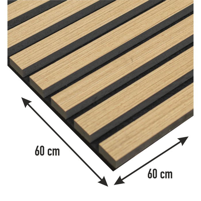 Pannelli Acustici Fonoassorbenti 4pz 60x60cm Decorativi Moderno Rovere Teak 3D