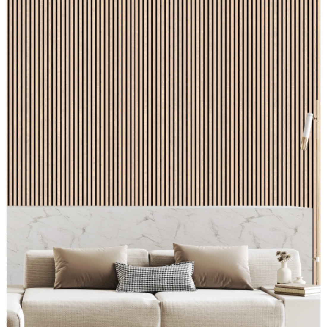 Pannelli Acustici Fonoassorbenti 4pz 60x60cm Decorativi Moderno Rovere Nat. 3D