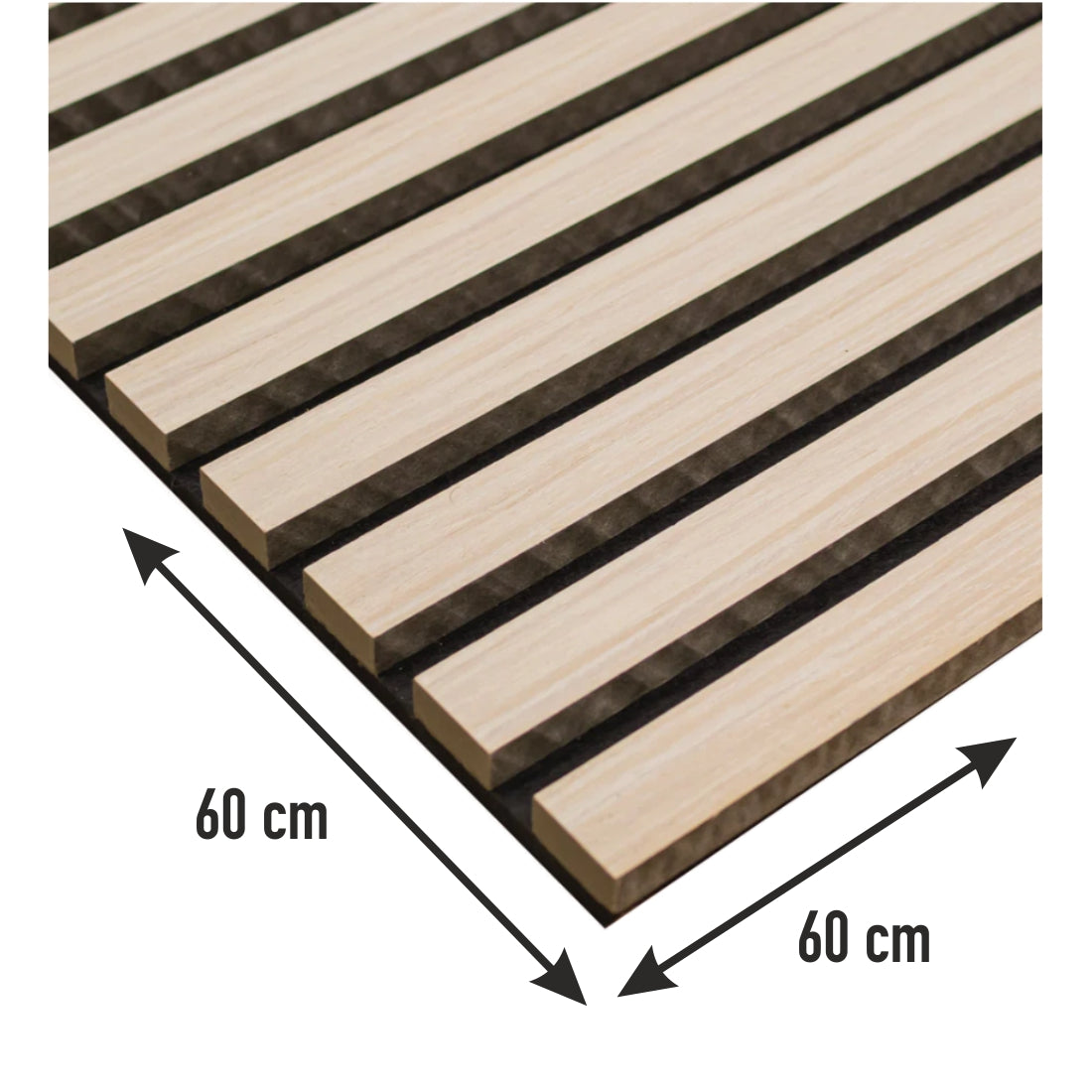 Pannelli Acustici Fonoassorbenti 4pz 60x60cm Decorativi Moderno Rovere Nat. 3D