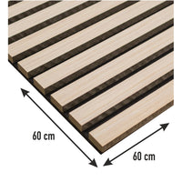 Pannelli Acustici Fonoassorbenti 4pz 60x60cm Decorativi Moderno Rovere Nat. 3D