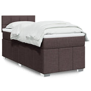 Giroletto a Molle con Materasso Marrone Scuro 90x200 cm Tessuto 3286954
