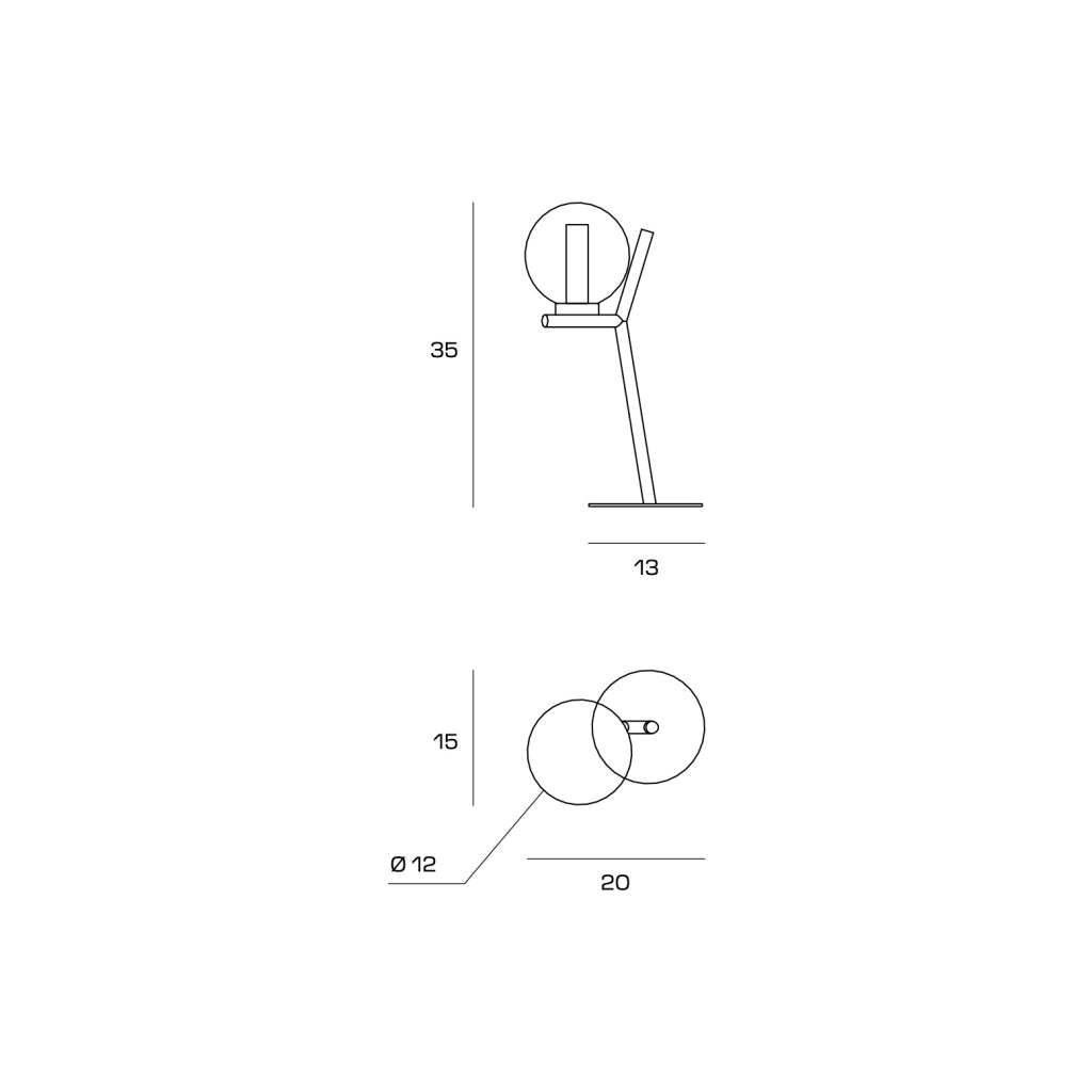 CAMELY LAMPADA DA TAVOLO 1 LUCE ORO SPAZZOLATO ATTACCO G9 D.12CM IN VETRO TRASPARENTE