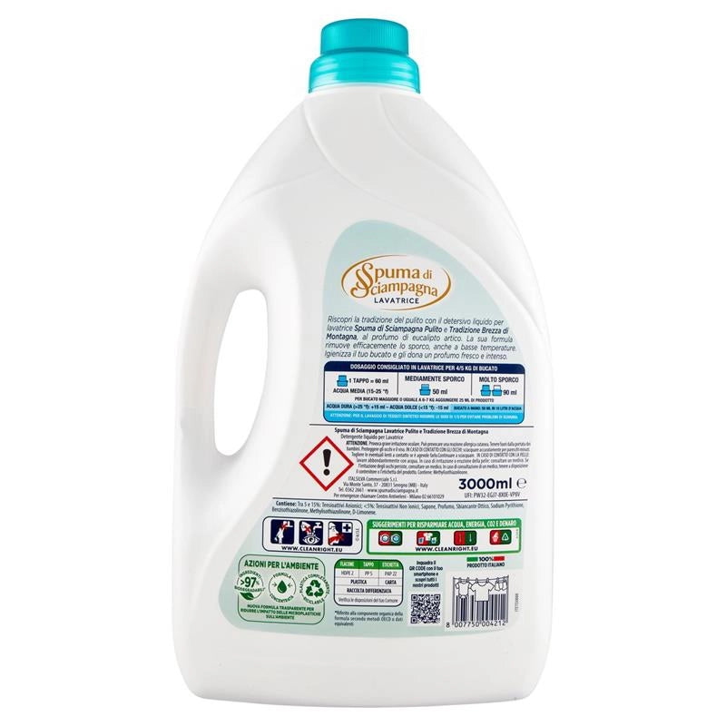 SPUMA DI SCIAMPAGNA LAVATRICE 3,6LT 60 LAVAGGI FRESCHEZZA ALPINA