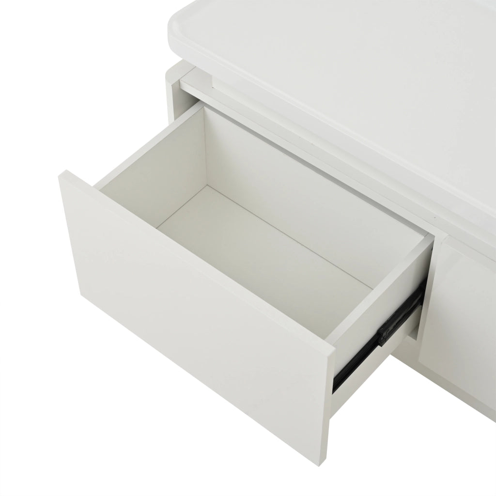 Mobile porta TV bianco lucido 180 cm con 4 cassetti e LED
