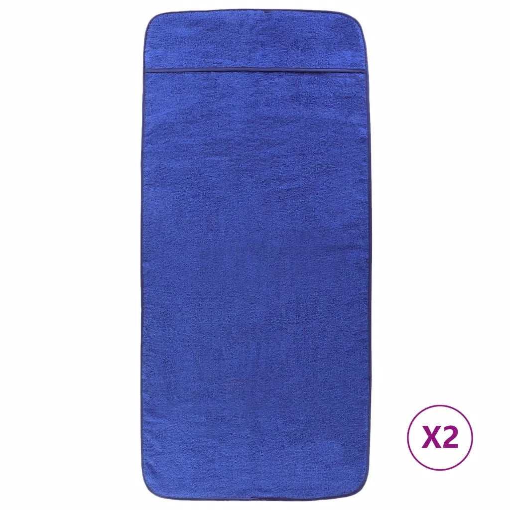 Asciugamani da Spiaggia 2 pz Blu Reale 75x200 cm Tessuto 400 GSM CFW1749852