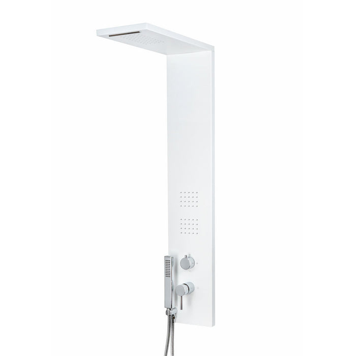 Colonna Doccia Idromassaggio con Soffione e Doccetta in Alluminio Trend Colore: Bianco Opaco