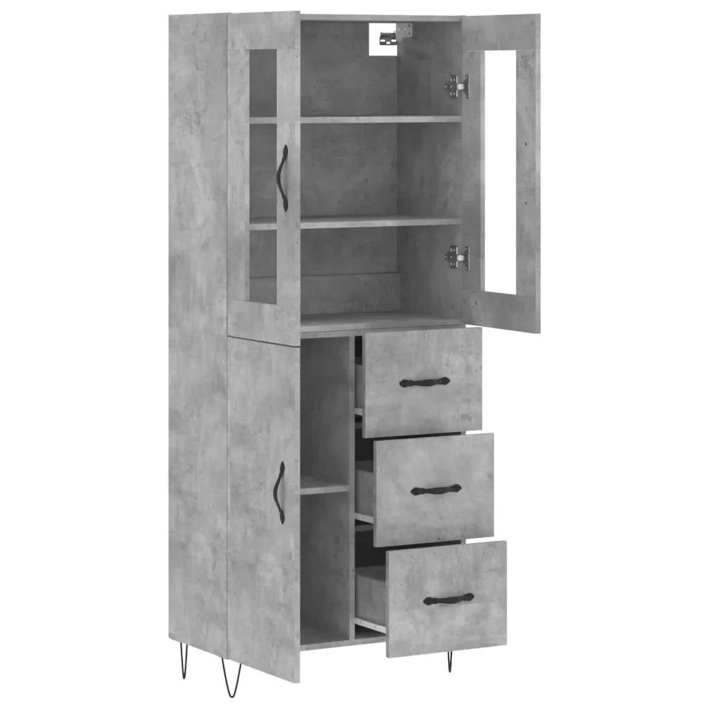 Credenza Grigio Cemento 69,5x34x180 cm in Legno Multistrato 3198501