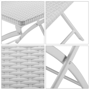 Set 2 Sedie Pieghevoli in Polyrattan Bianco da Esterno Salvaspazio da Giardino