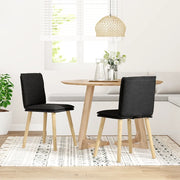 Sedie da Pranzo 2 pz | Sedie da cucina Nere in Tessuto
