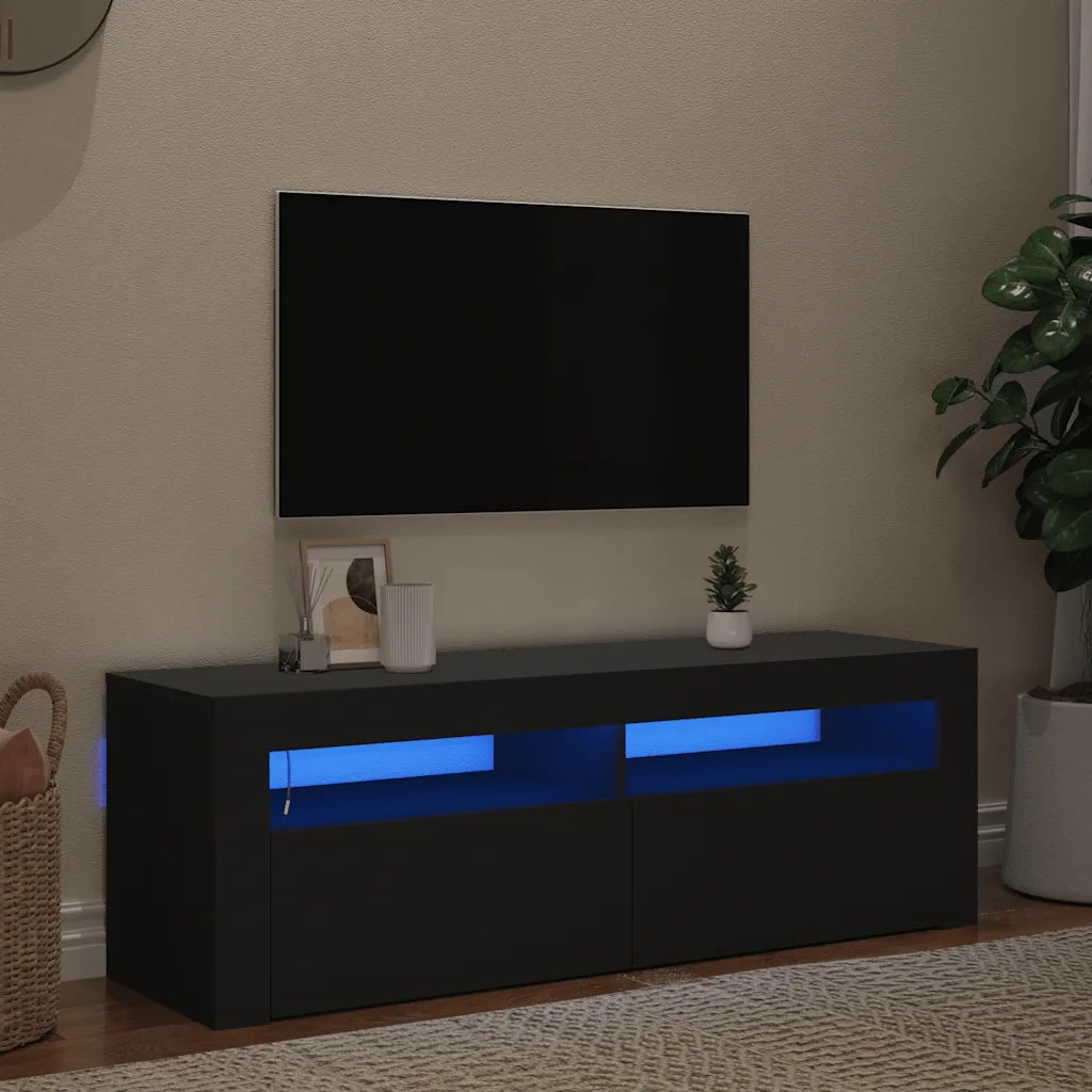 Mobile Porta TV con Luci LED Nero 120x35x40 cm 804311