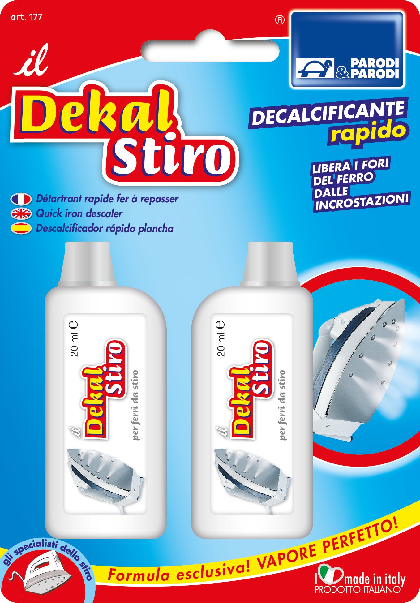 Dekal Decalcificante Ferro da stiro 2pz da 20ml Elimina il Calcare Velocemente