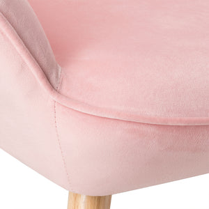 Poltrona con Sgabello da Salotto in Velluto Rosa Sedia con Poggiapiedi Moderno