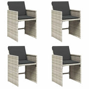 Sedie da Giardino con Cuscini 4 pz | Sedie da Esterno Grigio Chiaro in Polyrattan