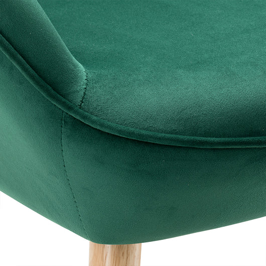 Poltrona con Sgabello da Salotto in Velluto Verde Sedia con Poggiapiedi Moderno