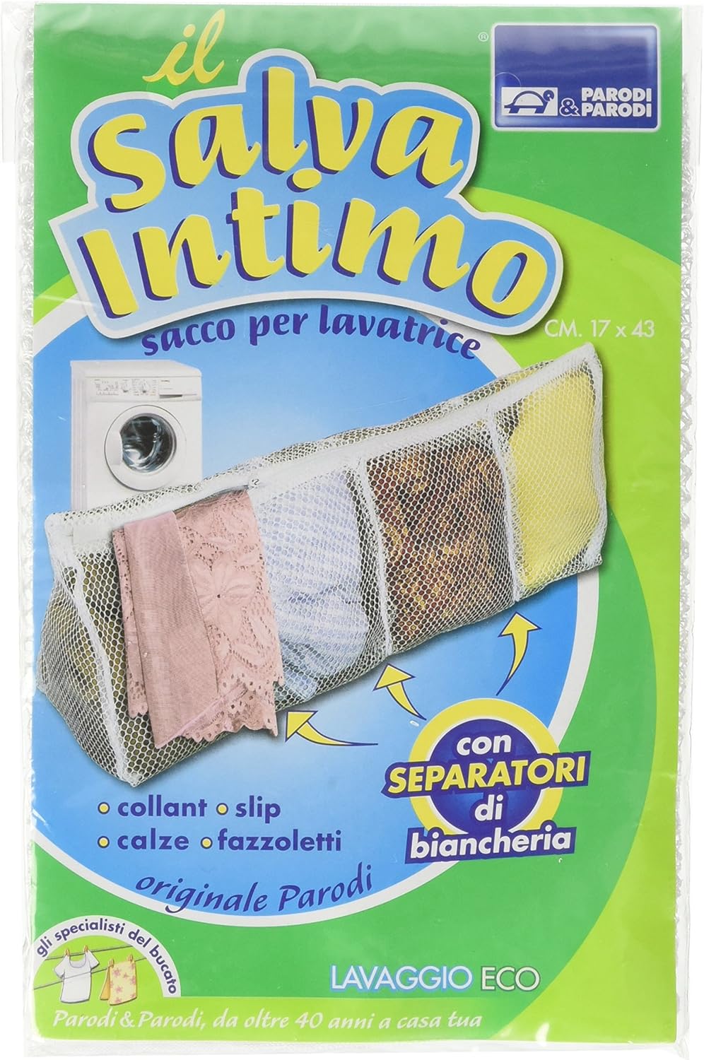 Salva Intimo Lavatrice Sacco per Proteggere il Bucato Salvaguardia la Forma 17x43cm