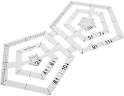 Liniaal a Patchwork Transparente a Doppio Angolo - Materiale Acrilico - Utensile da Sartoria - Liniaal per Quilt - 220 mm di Lunghezza