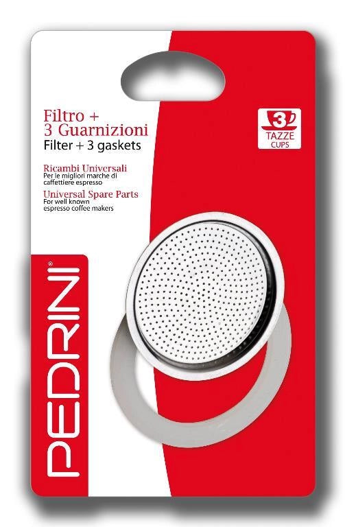 Ricambio guarnizioni in silicone 3 pezzi per caffettiere da 6 tazze