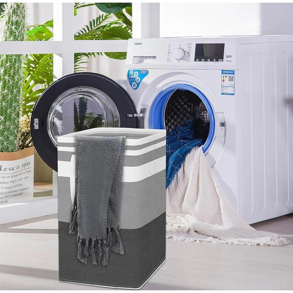 Trade Shop - Cesto Portabiancheria Lavanderia Pieghevole Con Manici Autoportante Per Vestiti Bagno -