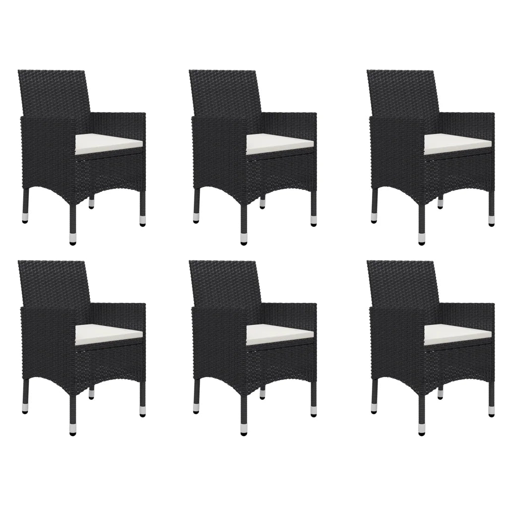 vidaXL Set Mobili da Pranzo per Giardino 9 pz Nero