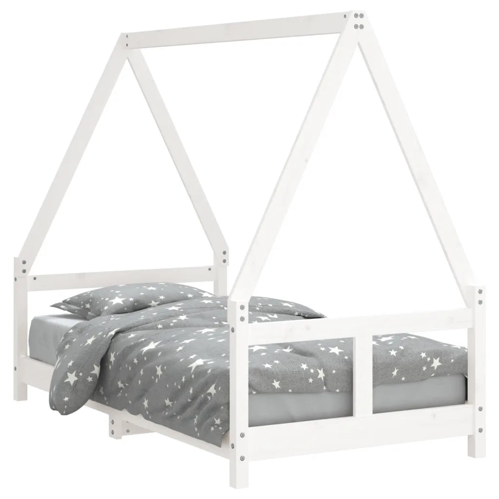Giroletto per Bambini | Letto Infantile | Lettino Bianco 80x160cm in Legno Massello di Pino