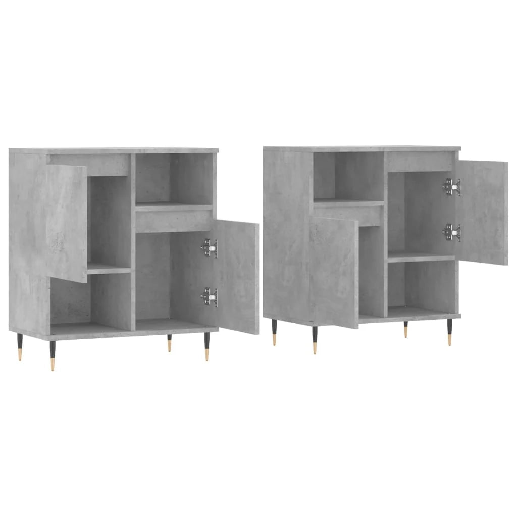 Buffet credenza cassettiera armadio mobile contenitore organizer per cucina soggiorno salotti set da 2 legno ingegnerizzato grigio 02_0036877