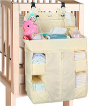 Cassa per asciugamani appesi - Grande tavola per asciugamani organizzatore per bambini - Sacchetto per biberon e asciugamani per lettino, culla e camera da letto dei bambini, viaggio e auto - Beige